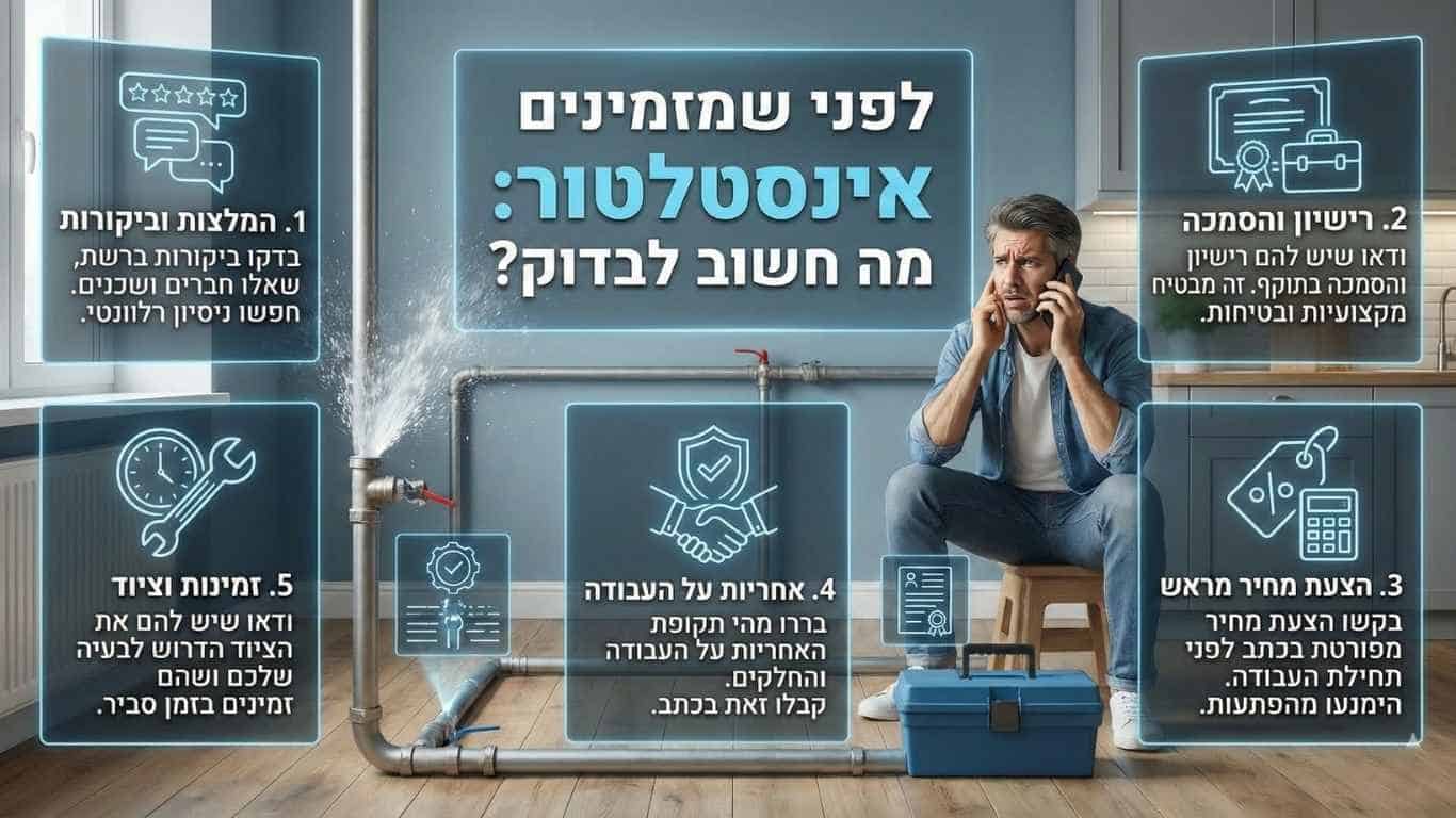 מה חשוב לבדוק לפני שמזמינים אינסטלטור